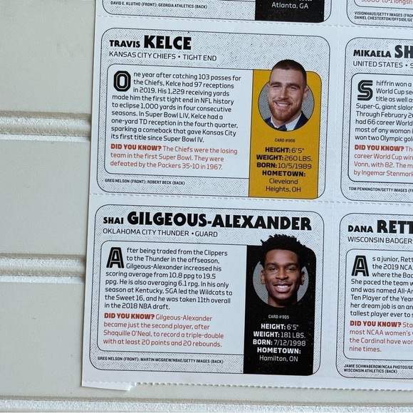 ANTHONY EDWARDS Rookie 2020 SI For Kids Travis Kelce Uncut Sheet - Picture 4 of 8